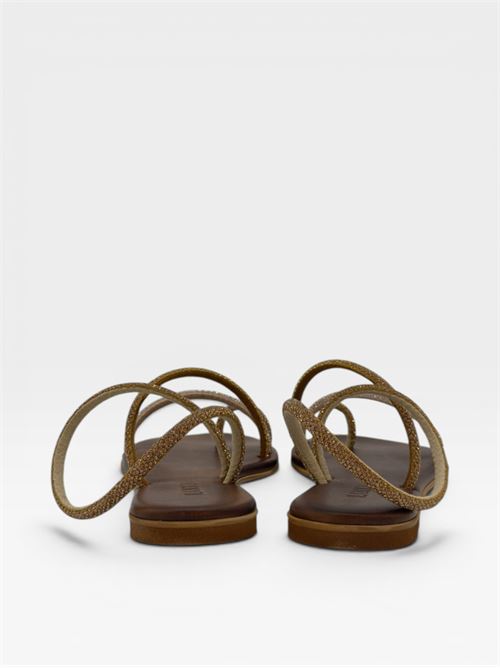 Sandali gioiello dorati bassi da donna IL LACCIO | ELISASTRASSGOLD-R GOLD-BRONZE